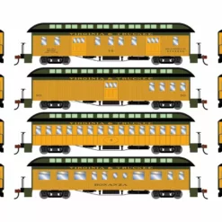 Athearn ATH84865 HO 50ft Old Time Overland Passenger Set, Virginia & Truckee