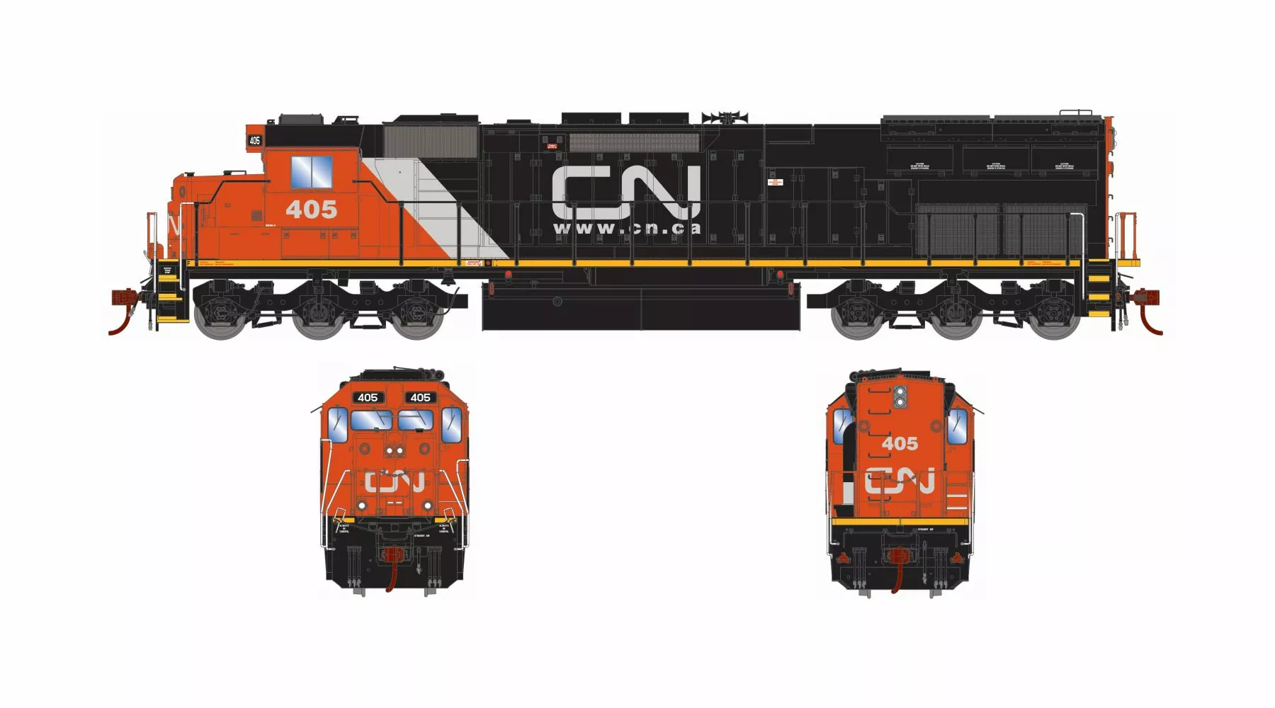 Athearn ATH86976 HO EMD SD45T-2, Econami DCC Sound, Canadian National #406