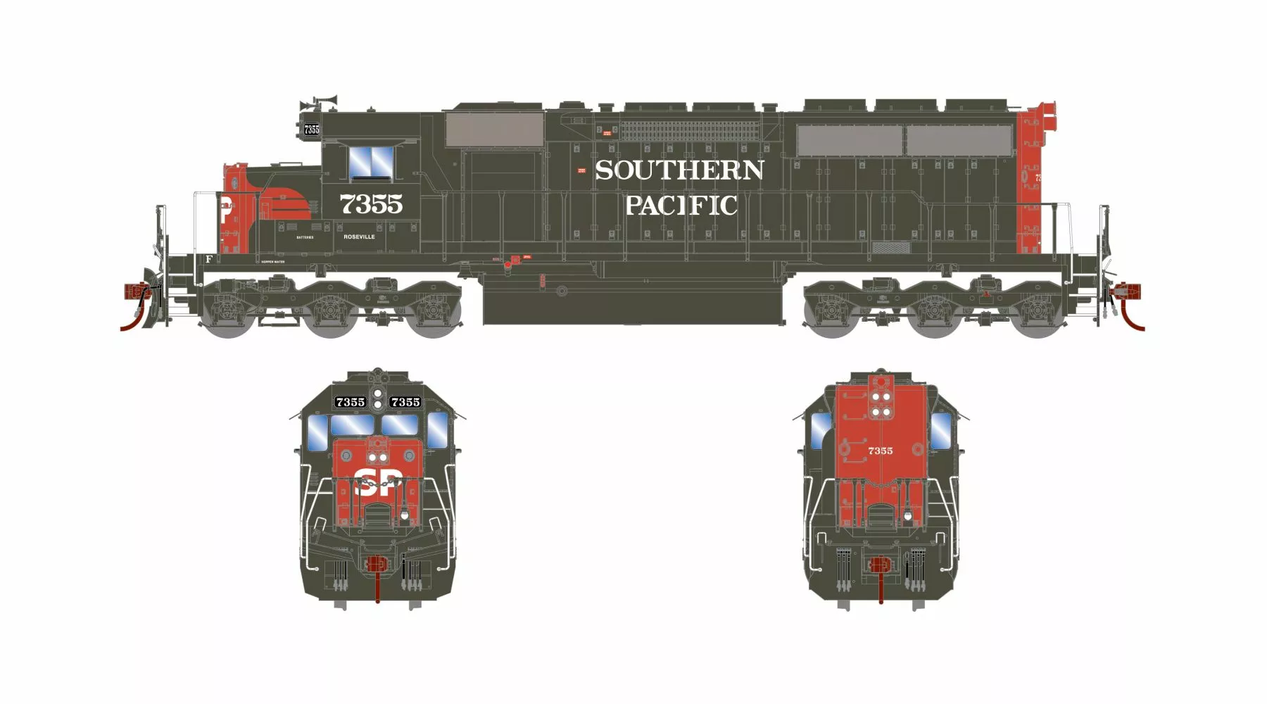 Athearn ATH87322 HO EMD SD40R, Tsunami2 DCC Sound, Southern Pacific #7355