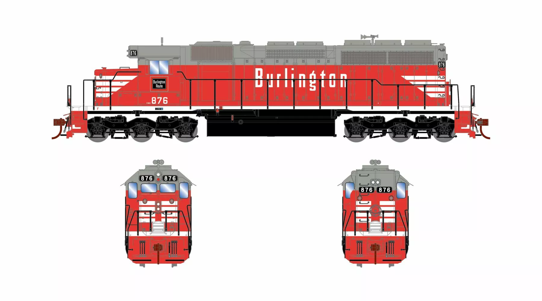 Athearn ATH87334 HO EMD SD40, Tsunami2 DCC Sound, Colorado & Southern #878