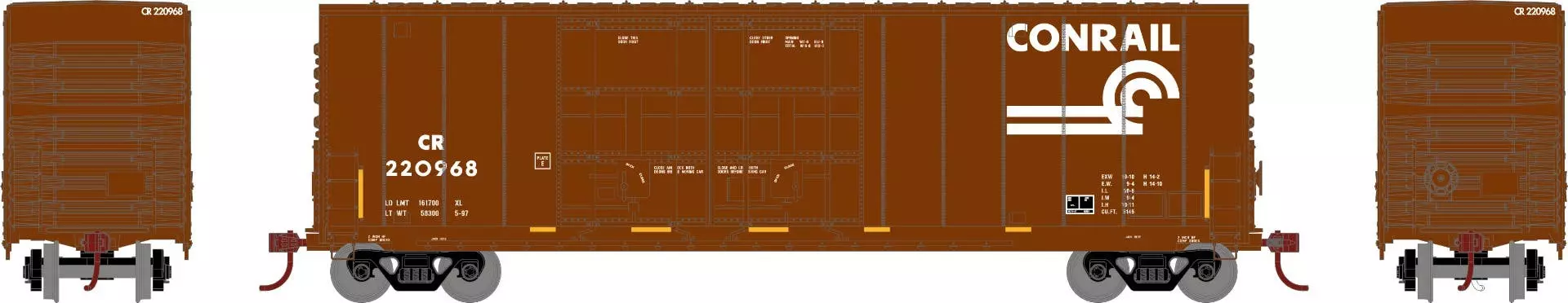 Athearn 88199 HO 50ft High Cube Double Plug Door Box Car Conrail #220968