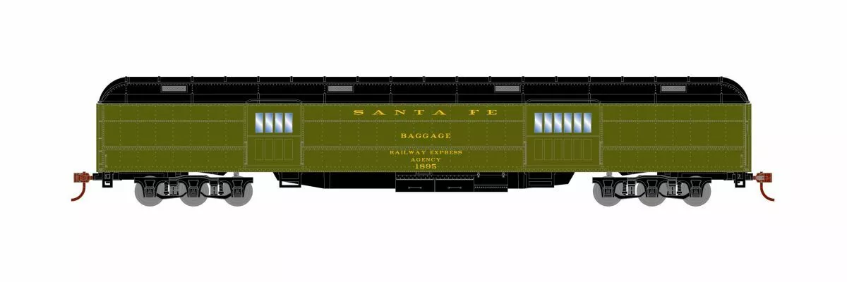 Athearn ATH88214 HO Heavyweight Baggage, Santa Fe #1895