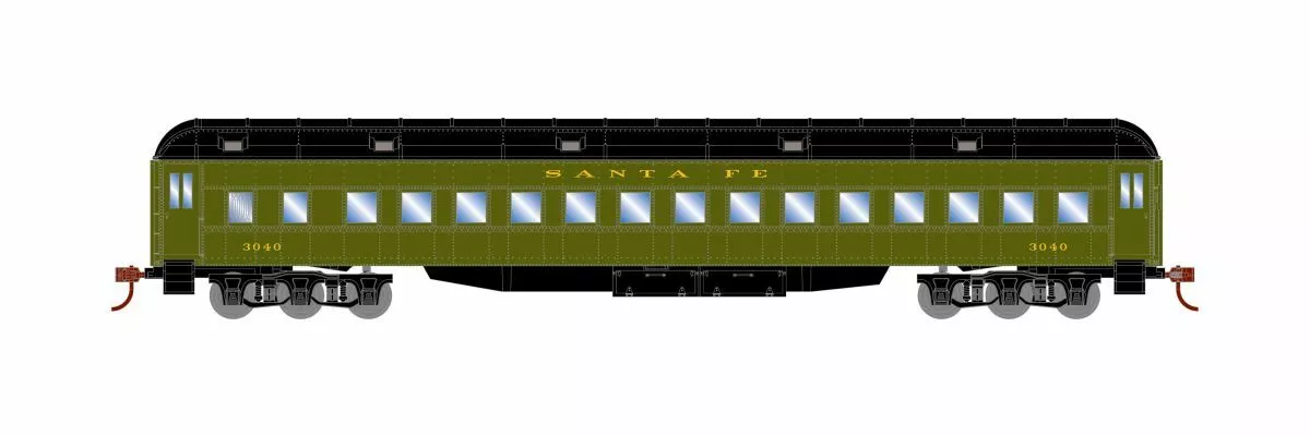 Athearn ATH88220 HO Heavyweight Clerestory Coach, Santa Fe #3040