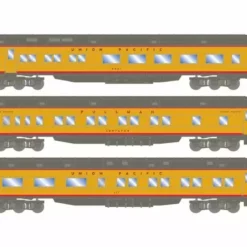 Athearn ATH88229 HO Heavyweight 3-Pack Diner/Coach/Observation, Union Pacific