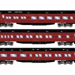 Athearn ATH88231 HO Heavyweight 3-Pack Diner/Coach/Observation, Canadian Pacific