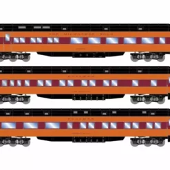 Athearn ATH88233 HO Heavyweight 3-Pack Diner/Coach/Observation, Milwaukee Road