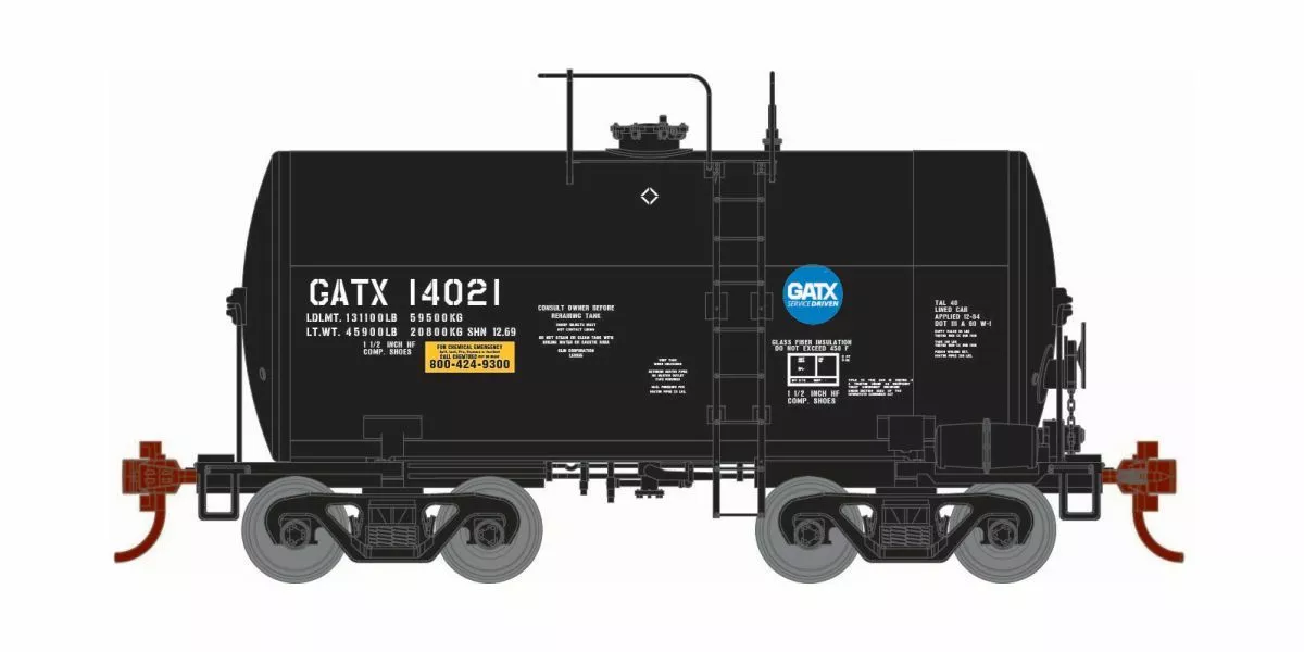 Athearn ATH97185 HO 30ft NACC 8K Gallon Tank Car, GATX #14037