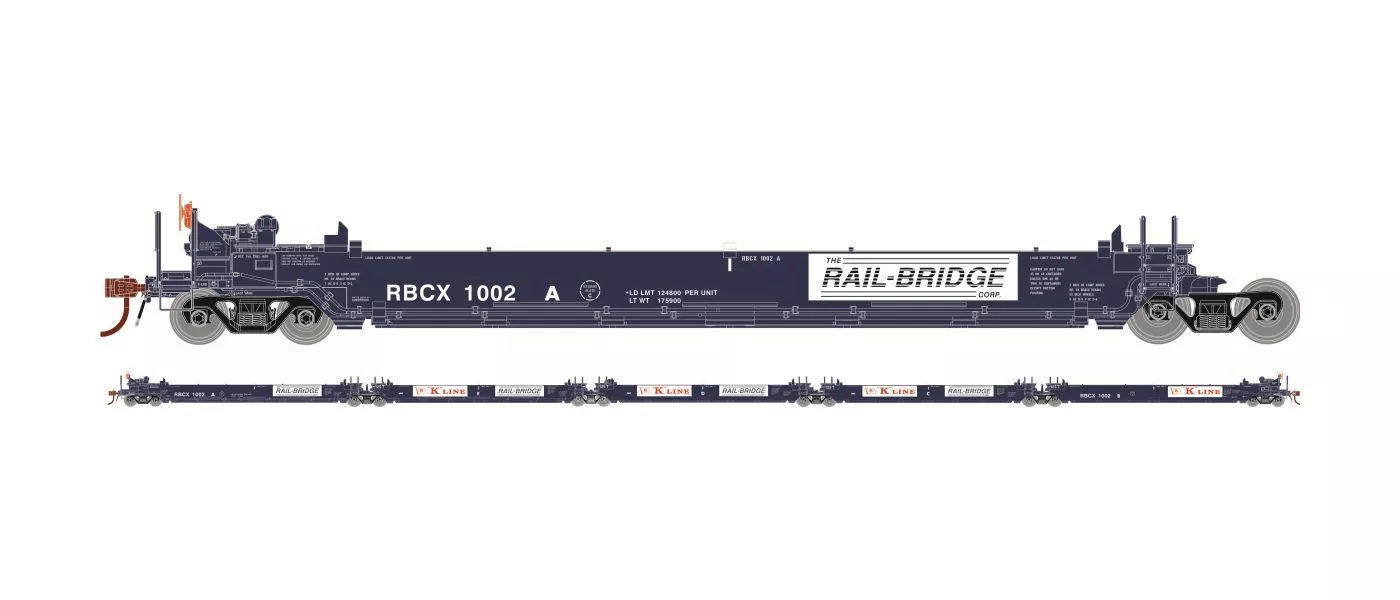 Athearn ATH98927 HO RTR Maxi I Well Cars, RBCX #1010 5-Pack