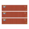 Athearn ATH17440 N 40ft Corrugated High-Cube Container, Touax/MOL 3-Pack #1