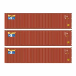 Athearn ATH17441 N 40ft Corrugated High-Cube Container, Touax/MOL 3-Pack #2