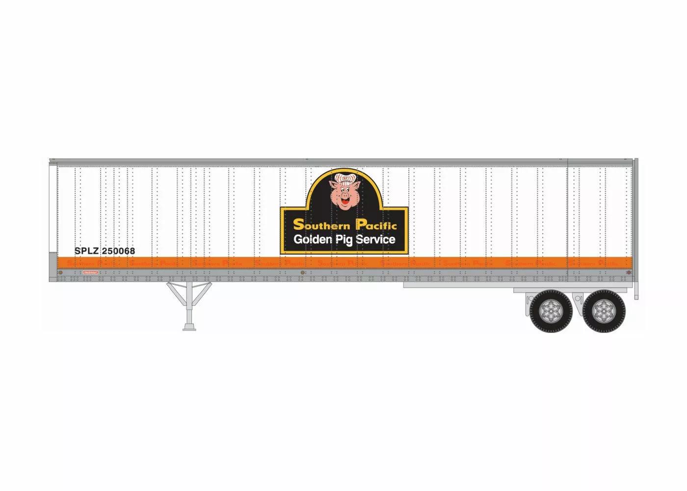 Athearn ATH16093 HO RTR 45ft Fruehauf Z-Van Trailer, Southern Pacific #250170