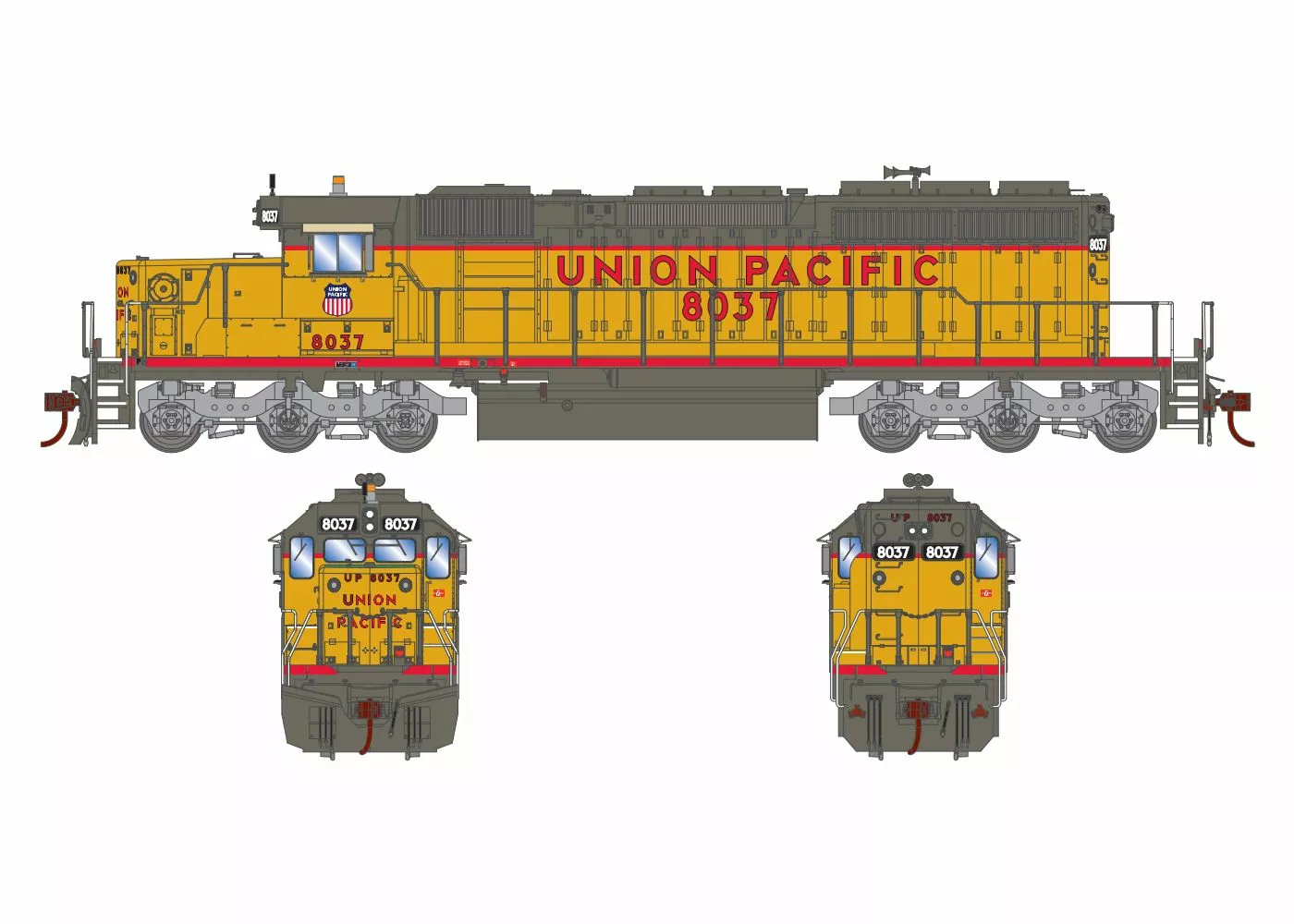 Athearn ATH72004 HO RTR EMD SD40-2, Standard DC, Union Pacific #8037