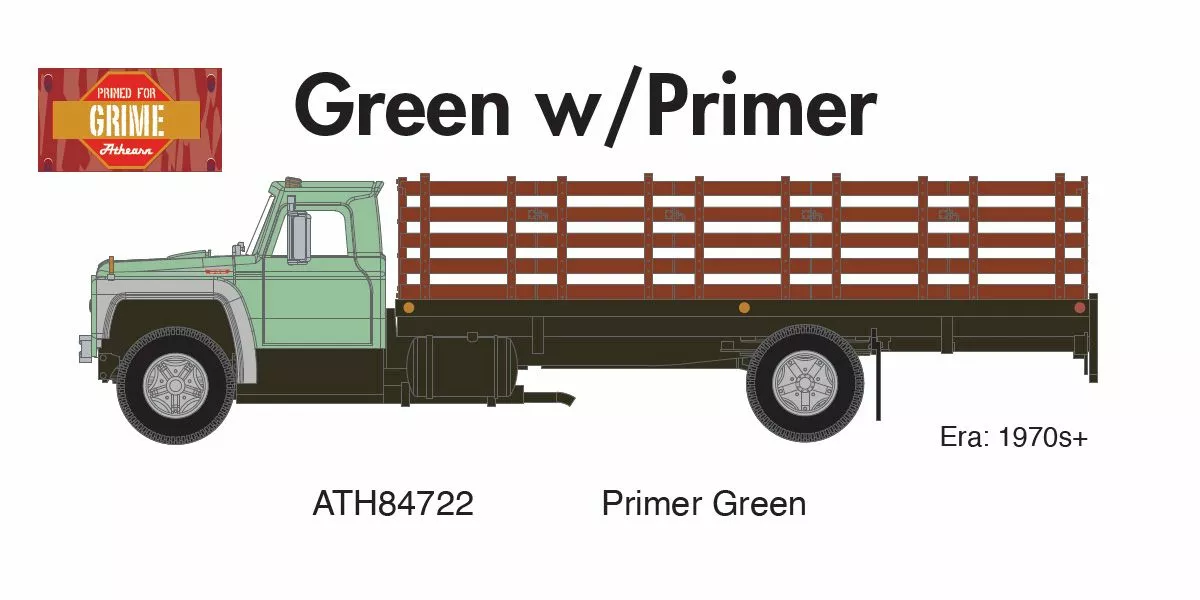 Athearn ATH84722 HO Ford F-850 Stakebed, Primer Green