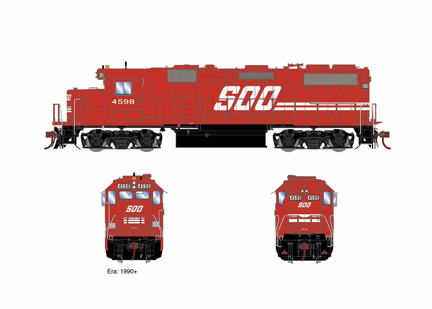 Athearn Genesis HO EMD GP39-2, Standard DC, SOO #4599, ATHG65400