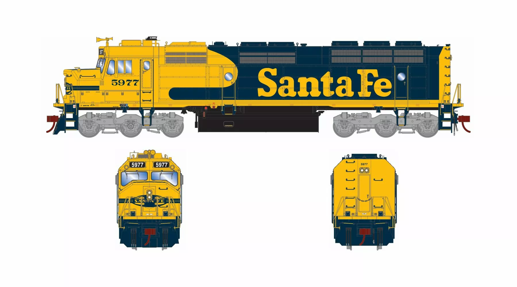 Athearn Genesis ATHG18371 HO EMD F45u, Tsunami2 DCC Sound, Santa Fe #5977