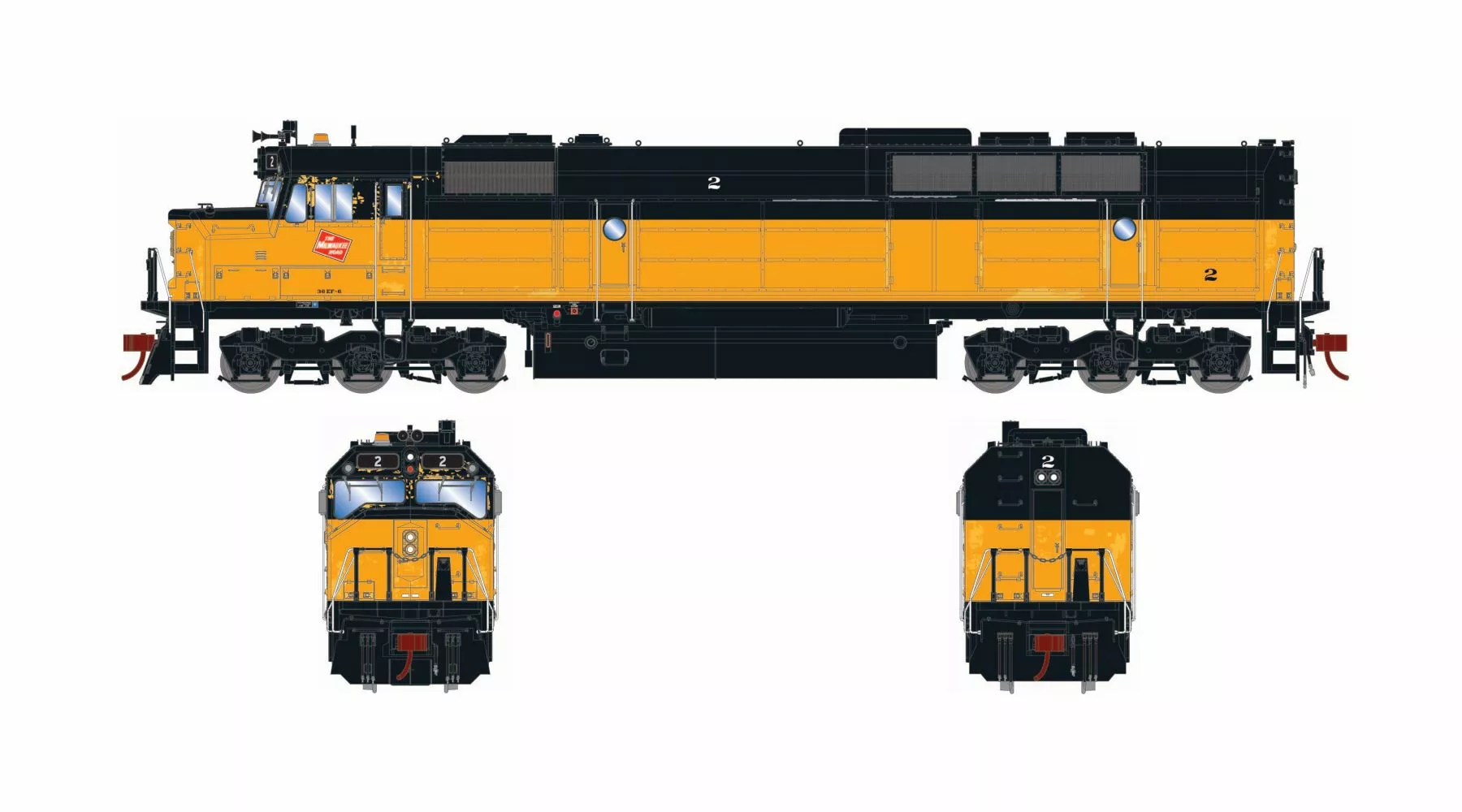 Athearn Genesis ATHG18385 HO EMD FP45, Tsunami2 DCC Sound, Milwaukee Road #2