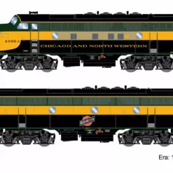 Athearn Genesis ATHG19671, HO Scale EMD F3A/F3B Set, Tsunami2 Sound & DCC, C&NW #4066-A & 4066-B