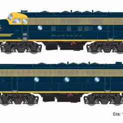 Athearn Genesis ATHG19674, HO Scale EMD F7A/F7B Set, Tsunami2 Sound & DCC, ATSF #257L & 257A