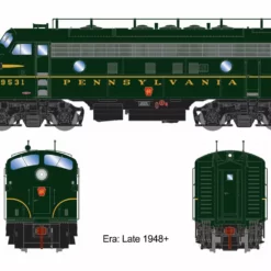 Athearn Genesis ATHG19582, HO Scale EMD F3A, Std. DC, PRR #9531A