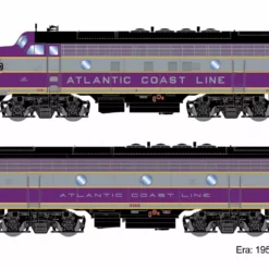 Athearn Genesis ATHG19586, HO Scale EMD F7A/F3B Set, Std. DC, ACL #370 & 336-B