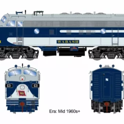 Athearn Genesis ATHG19690, HO Scale EMD F7A, Tsunami2 Sound & DCC, WAB #631