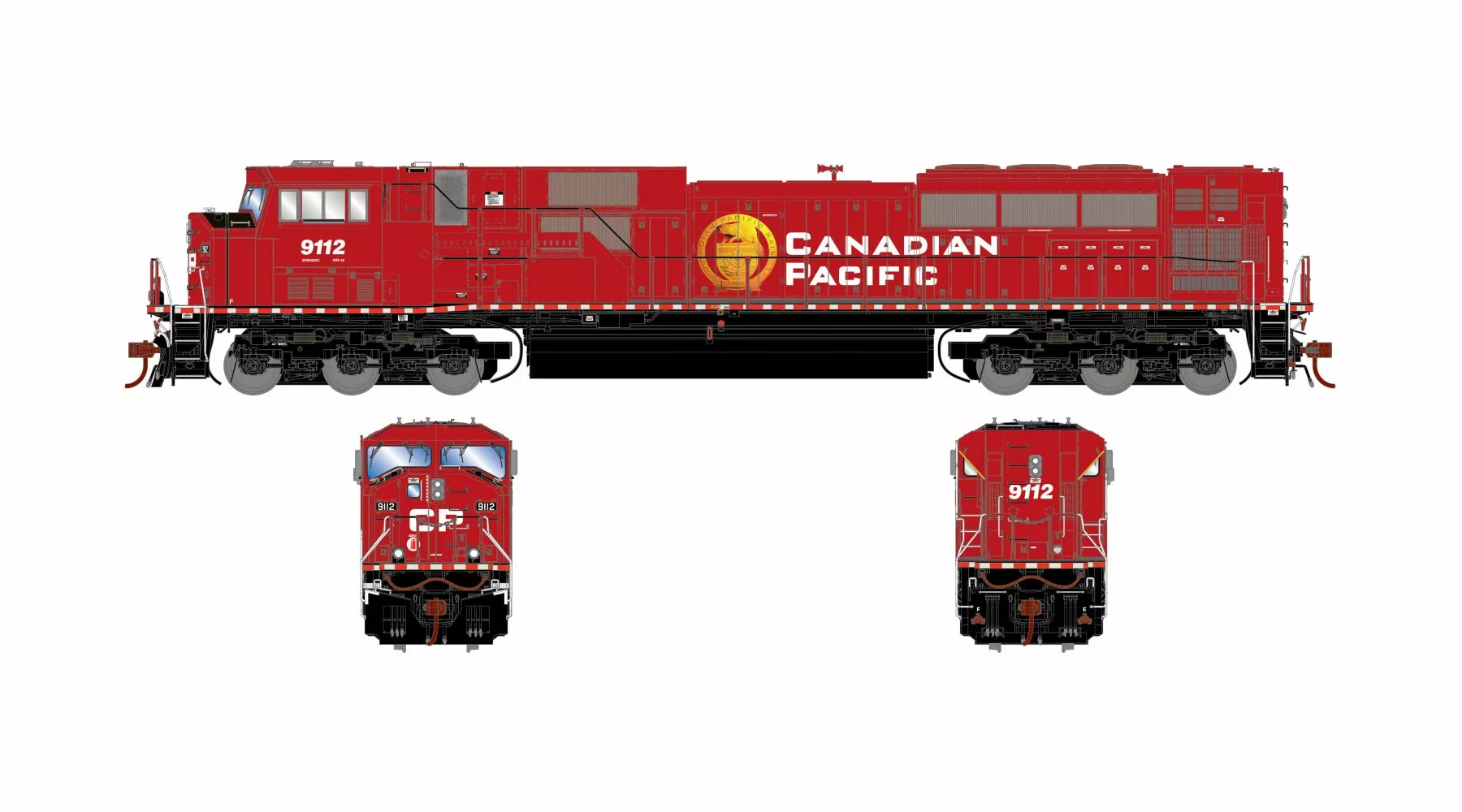 Athearn Genesis 2.0 ATHG27257 HO EMD SD90MAC, Standard DC, Canadian Pacific #9112