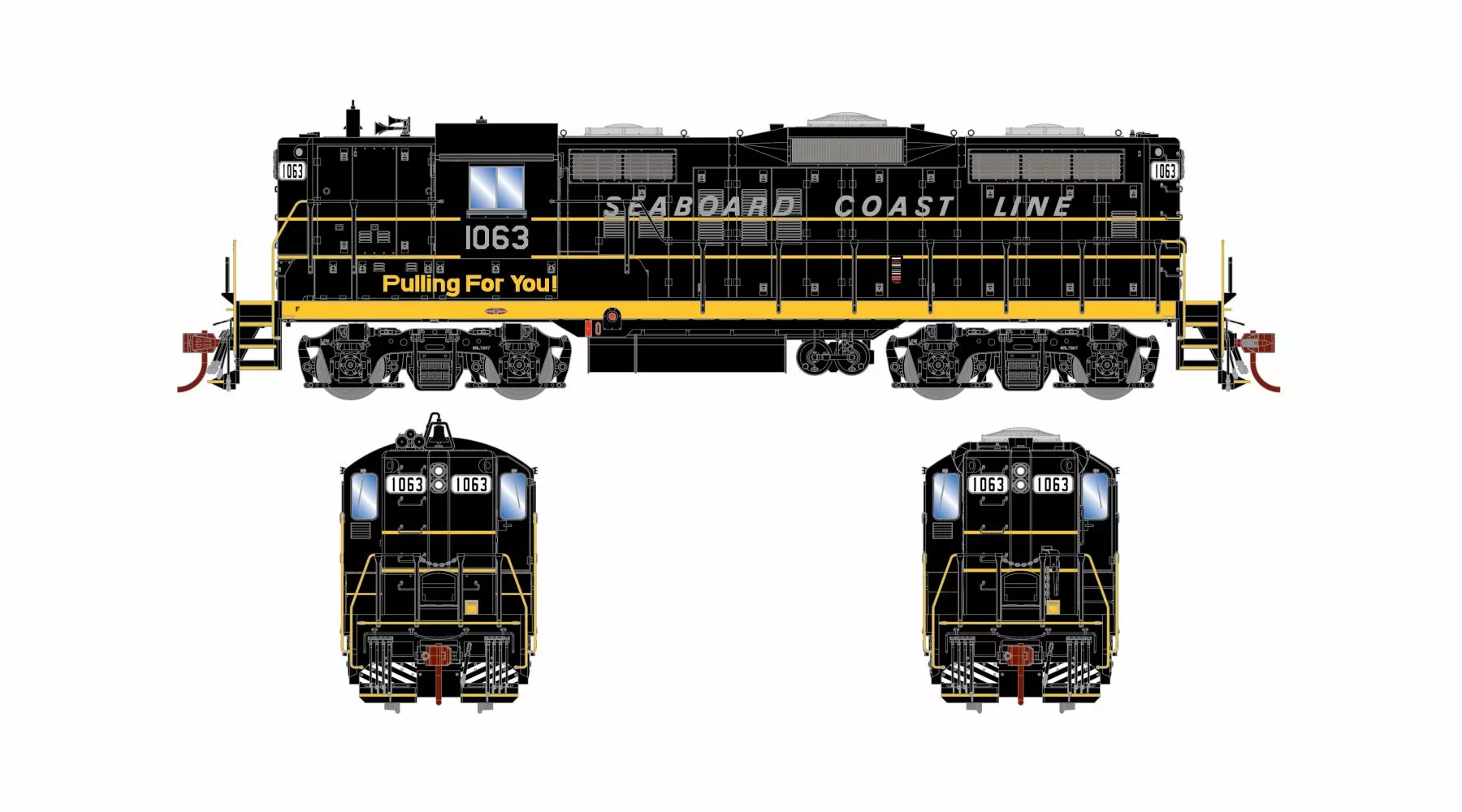 Athearn Genesis ATHG30732 HO EMD GP18, Tsunami2 DCC Sound, Seaboard Coast Line #1063