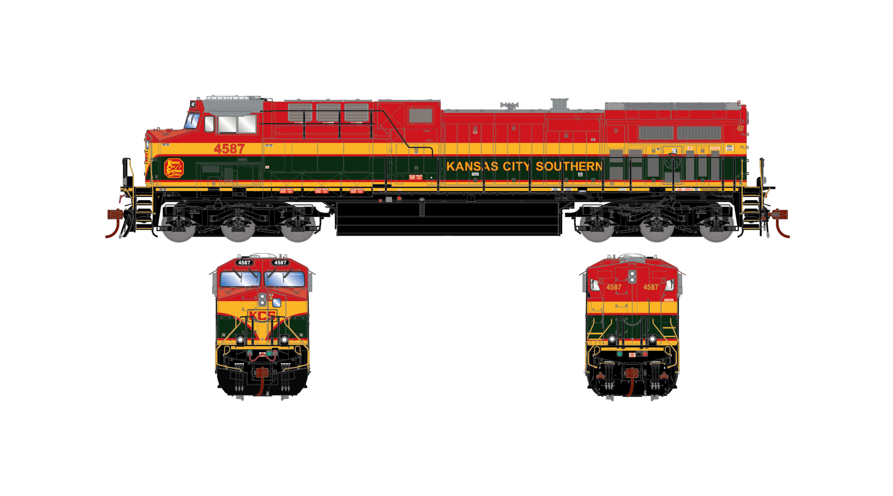 Athearn Genesis 2.0 ATHG31653 HO GE AC4400CW, Tsunami2 DCC Sound, Kansas City Southern #4587