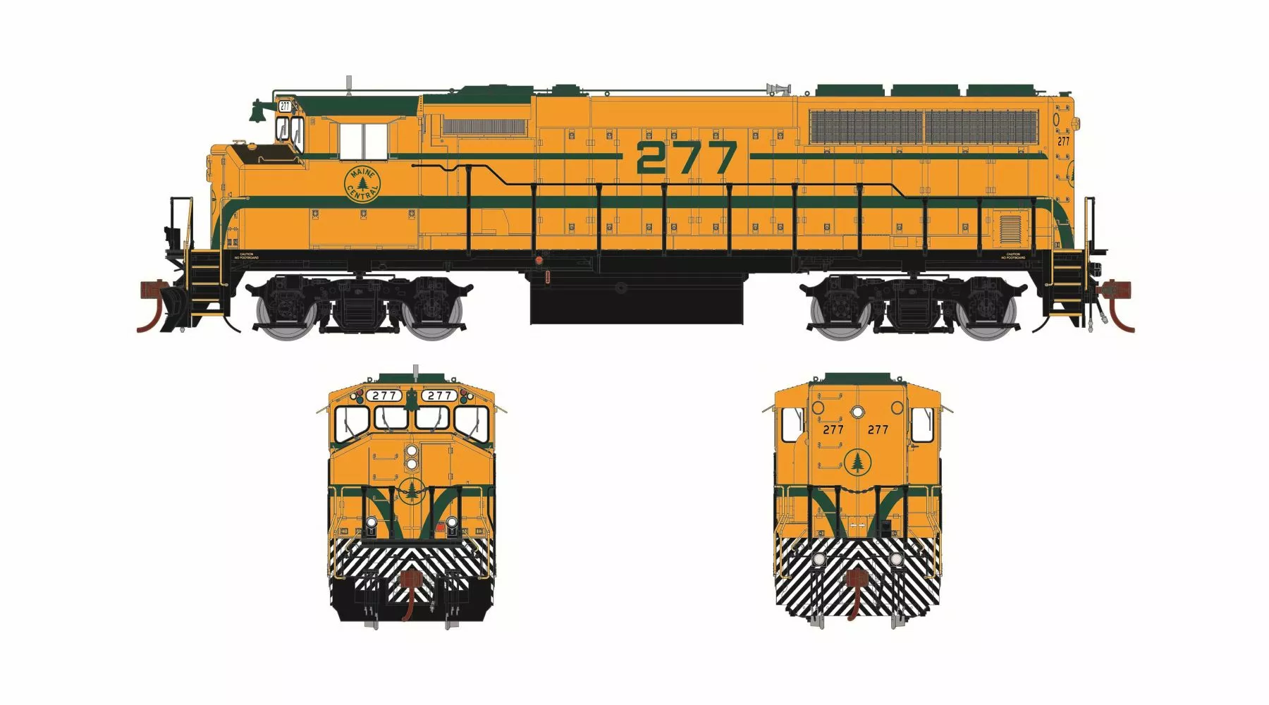 Athearn Genesis ATHG64947 HO EMD GP40-2L, Tsunami2 DCC Sound, Maine Central #277