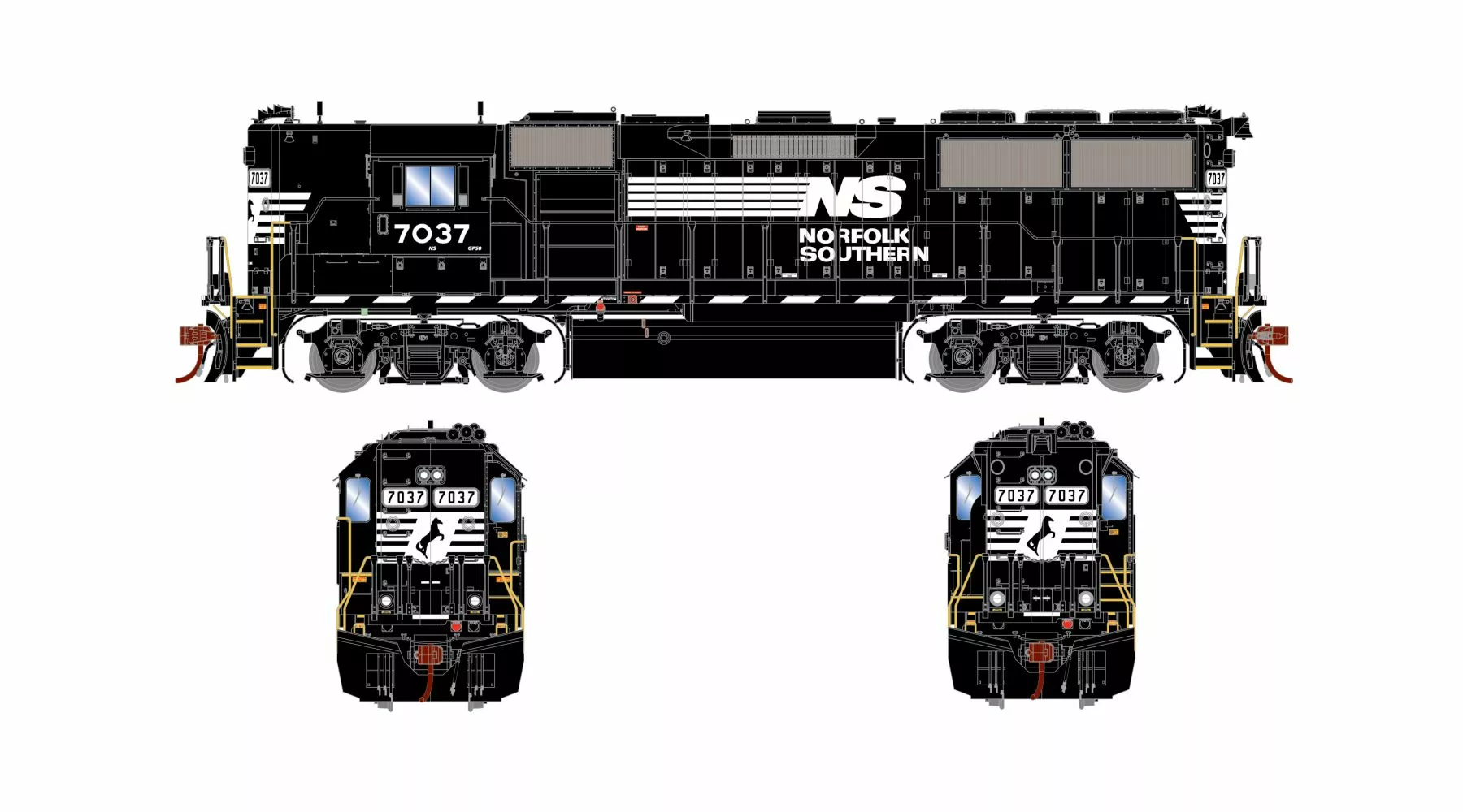 Athearn Genesis ATHG65921 HO EMD GP50, Tsunami2 DCC Sound, Norfolk Southern #7037