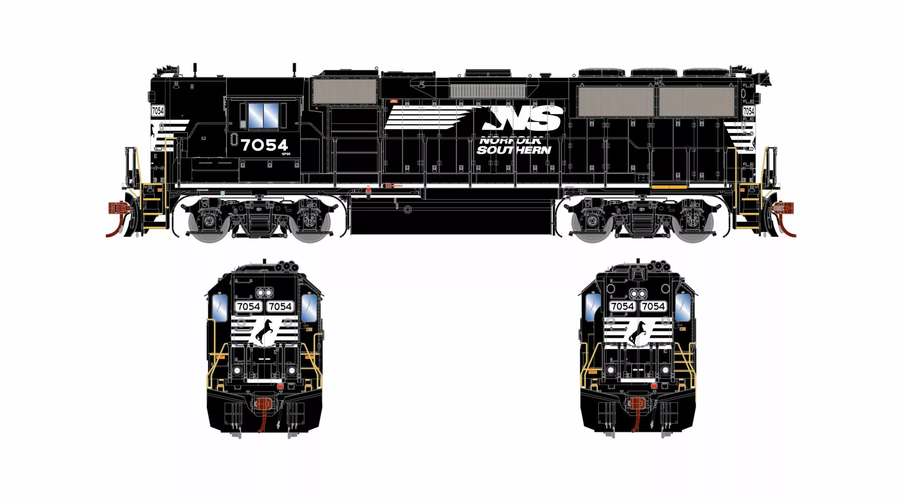Athearn Genesis ATHG65922 HO EMD GP50, Tsunami2 DCC Sound, Norfolk Southern #7054