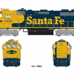 Athearn Genesis ATHG66352, HO Scale EMD GP39-2u, Tsunami2 Sound & DCC, ATSF #3409