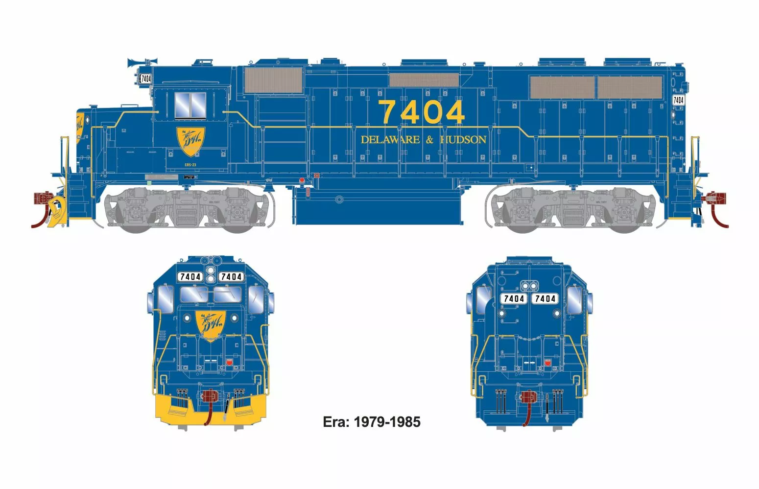 Athearn Genesis ATHG66358, HO Scale EMD GP39-2, Tsunami2 Sound & DCC, D&H #7404