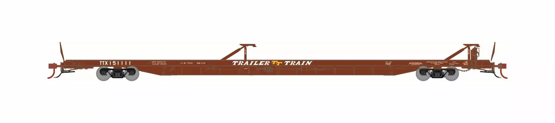 Athearn Genesis ATHG69594 HO F89-F TOFC Flat Car, TTX Brown #153247