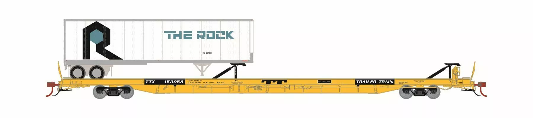 Athearn ATH14357 N F89-F TOFC Flat Car With 40ft RIZ Trailer, TTX #153958
