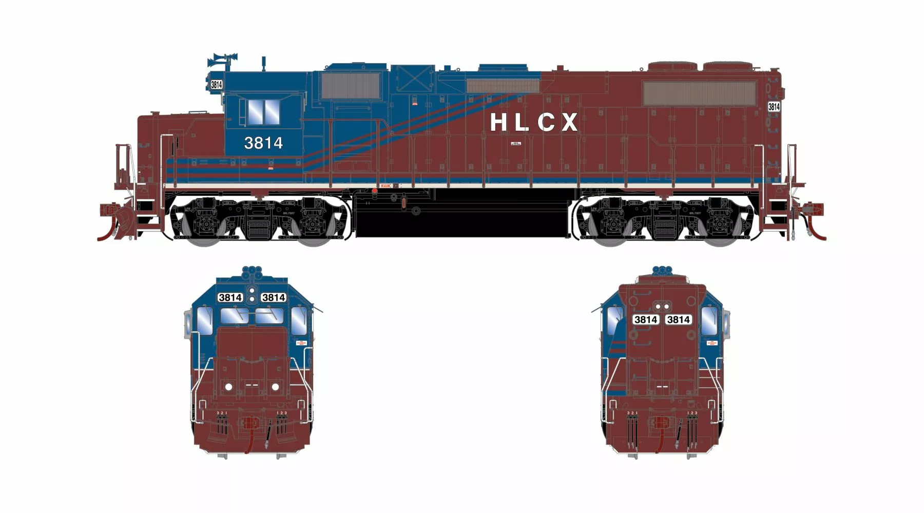 Athearn Genesis ATHG71818 HO EMD GP38-2, Tsunami2 DCC Sound, HLCX #3814
