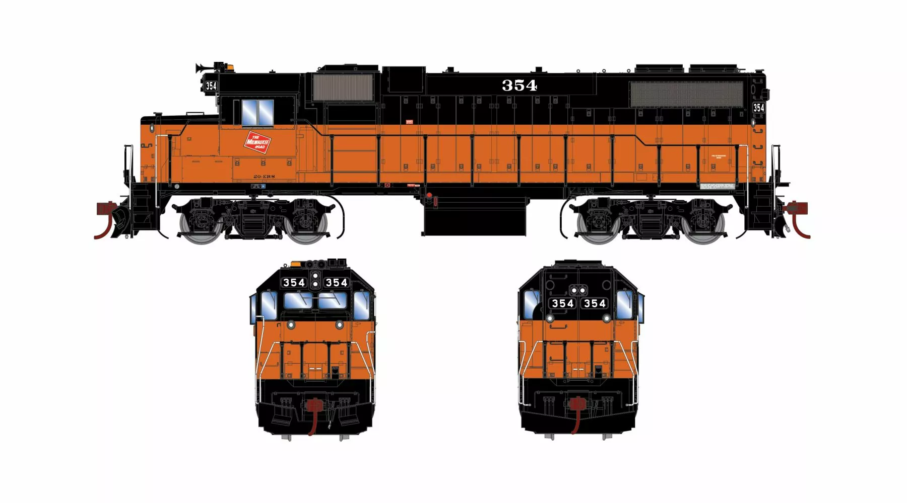 Athearn Genesis ATHG71841 HO EMD GP38-2, Tsunami2 DCC Sound, Milwaukee Road #354