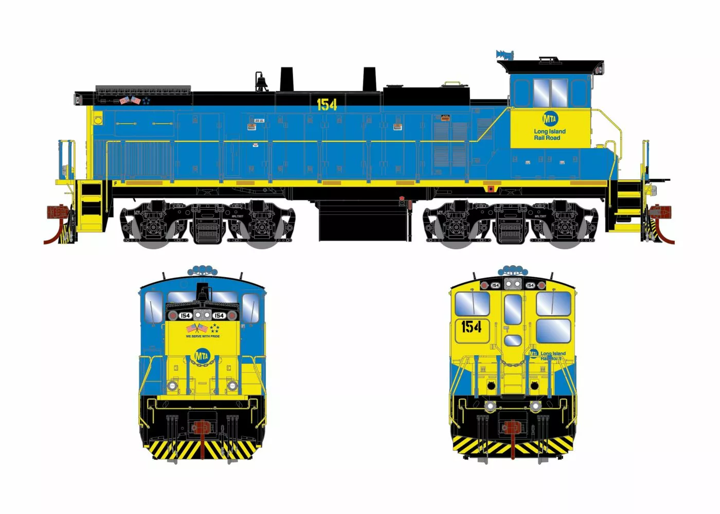 Athearn Genesis ATHG74526 HO EMD MP15AC, Standard DC, Long Island Railroad #154