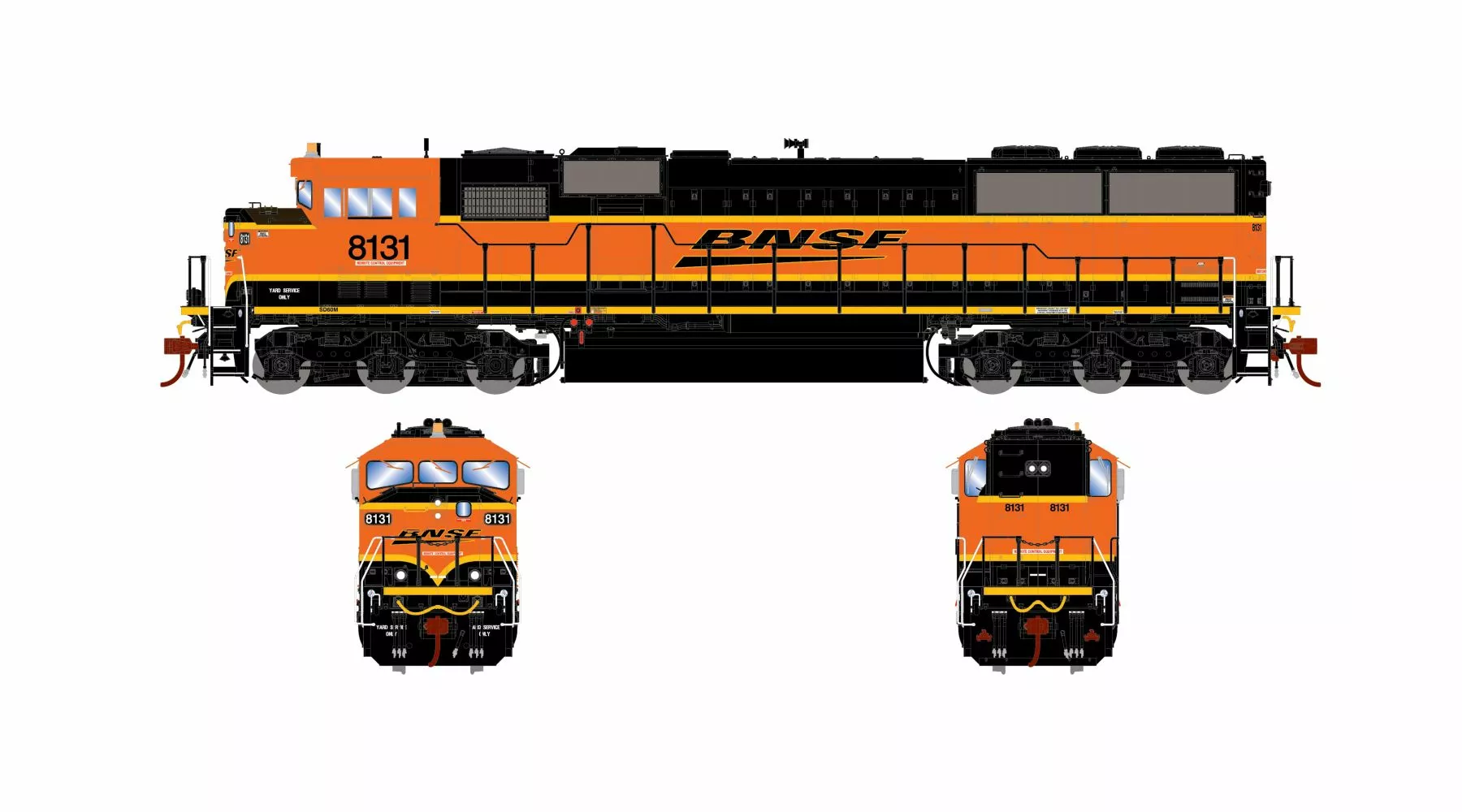 Athearn Genesis 2.0 ATHG75628 HO EMD SD60M-3 Tri-Clops, Tsunami2 DCC Sound, BNSF #8131