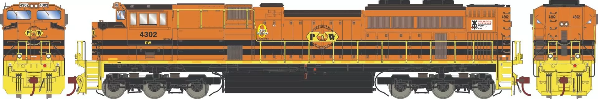 Athearn Genesis ATHG75565, HO Scale SD70M-2, Std. DC, P&W #4302