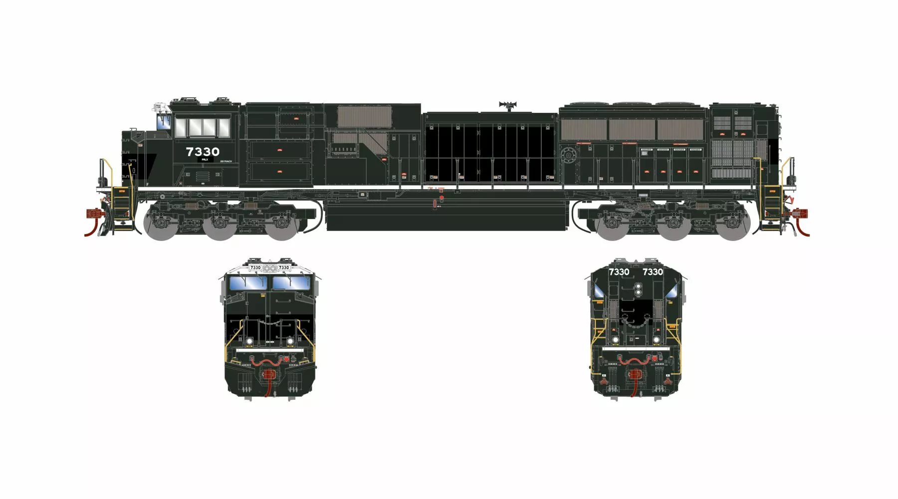 Athearn Genesis ATHG75858 HO EMD SD70ACu, Tsunami2 DCC Sound, PRLX #7330