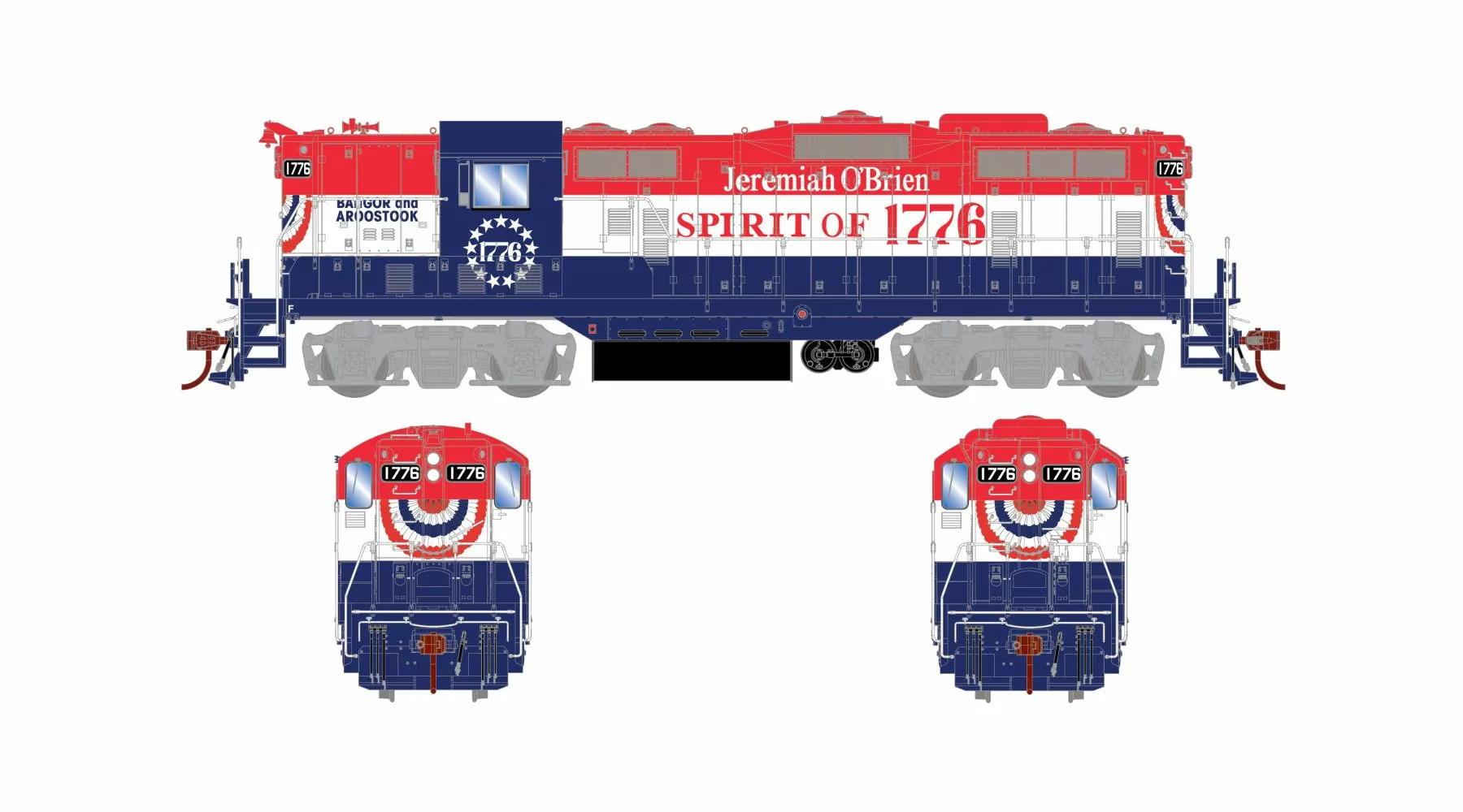 Athearn Genesis ATHG82346 HO EMD GP7, Tsunami2 DCC Sound, Bangor & Aroostook #1776