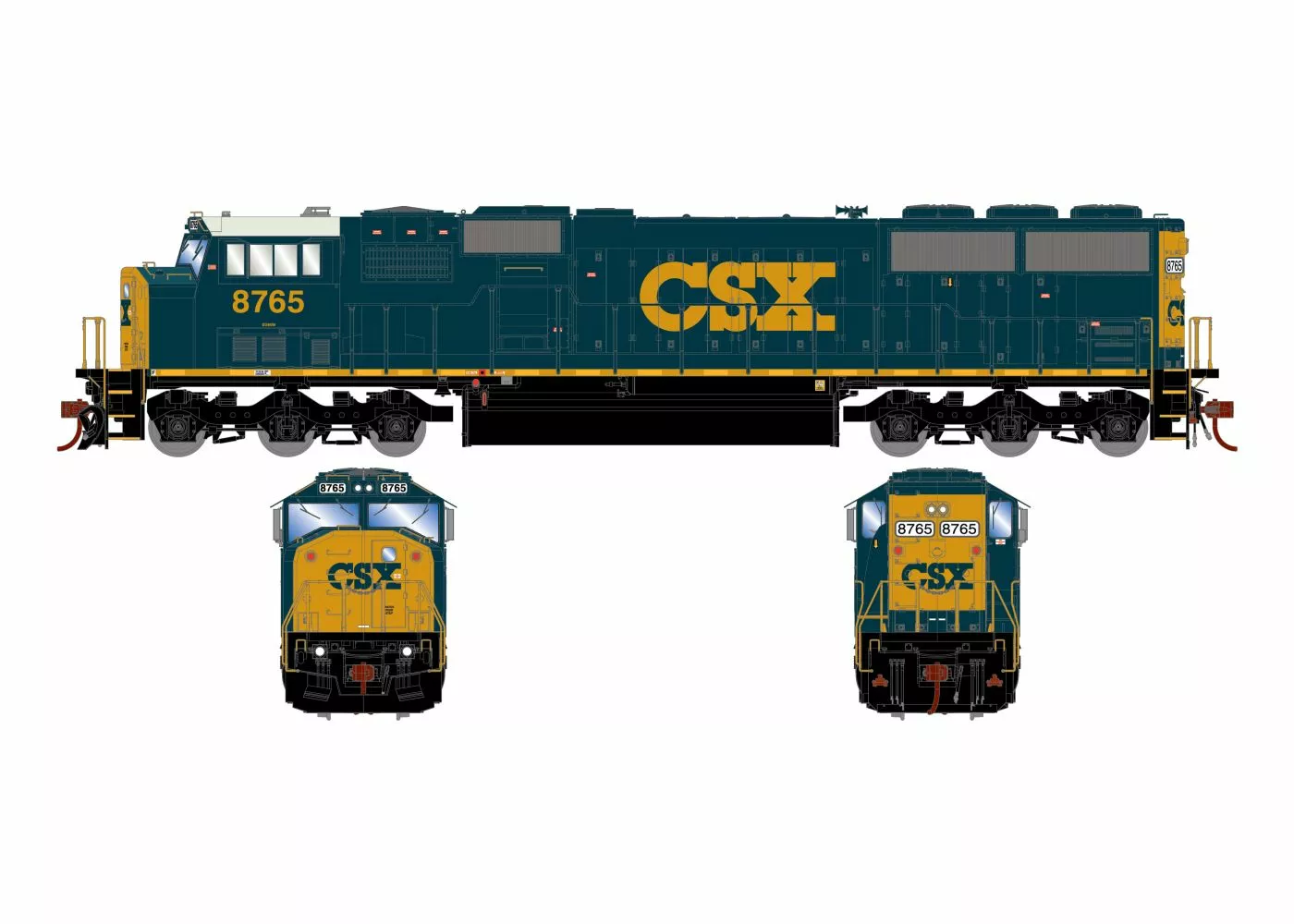 Athearn Genesis ATHG8519 HO EMD SD60M, Tsunami2 DCC Sound, CSX #8783