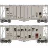Athearn Genesis ATHG87469 HO GATC 2600 Airslide Hopper, Santa Fe 2-Pack