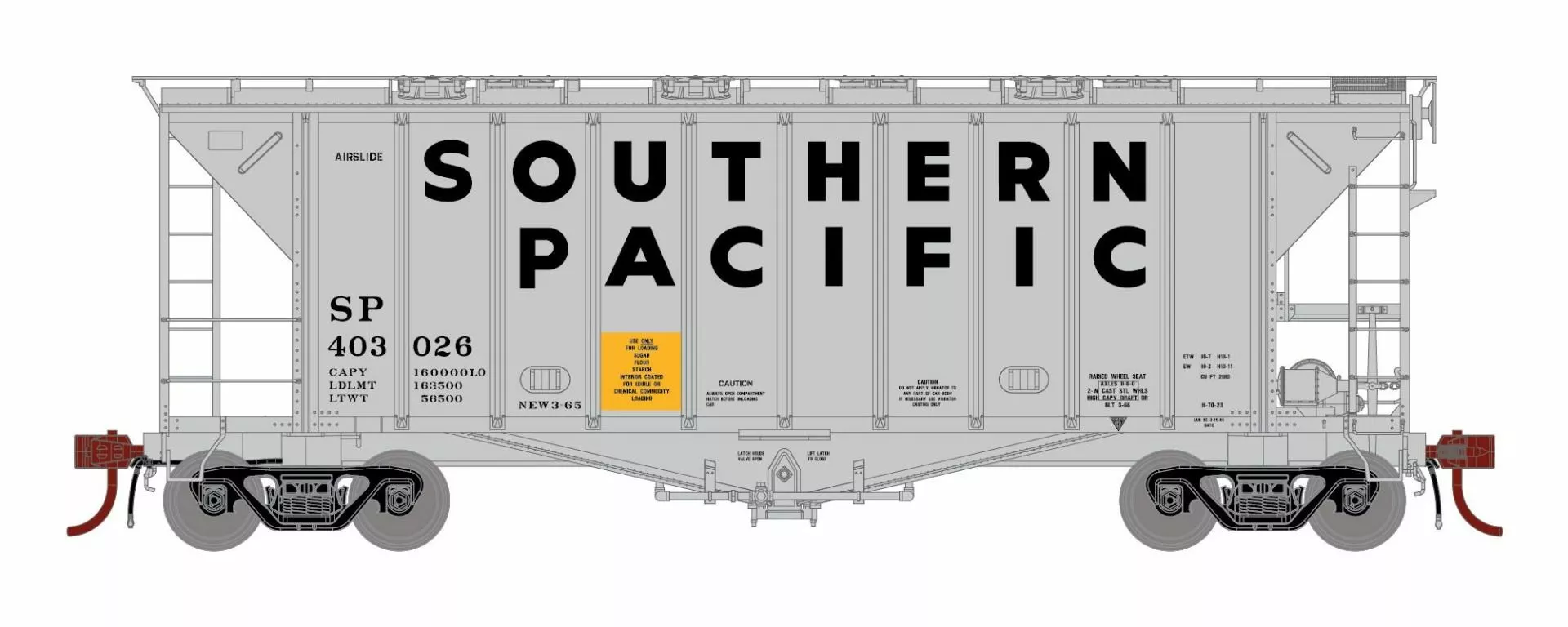 Athearn ATH23880 N GATC 2600 Airslide Hopper, Southern Pacific #403030