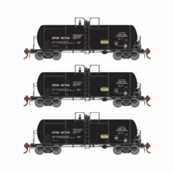 Athearn Genesis ATHG25649 HO 13,000 Gallon Acid Tank Car, Chevron 3-Pack