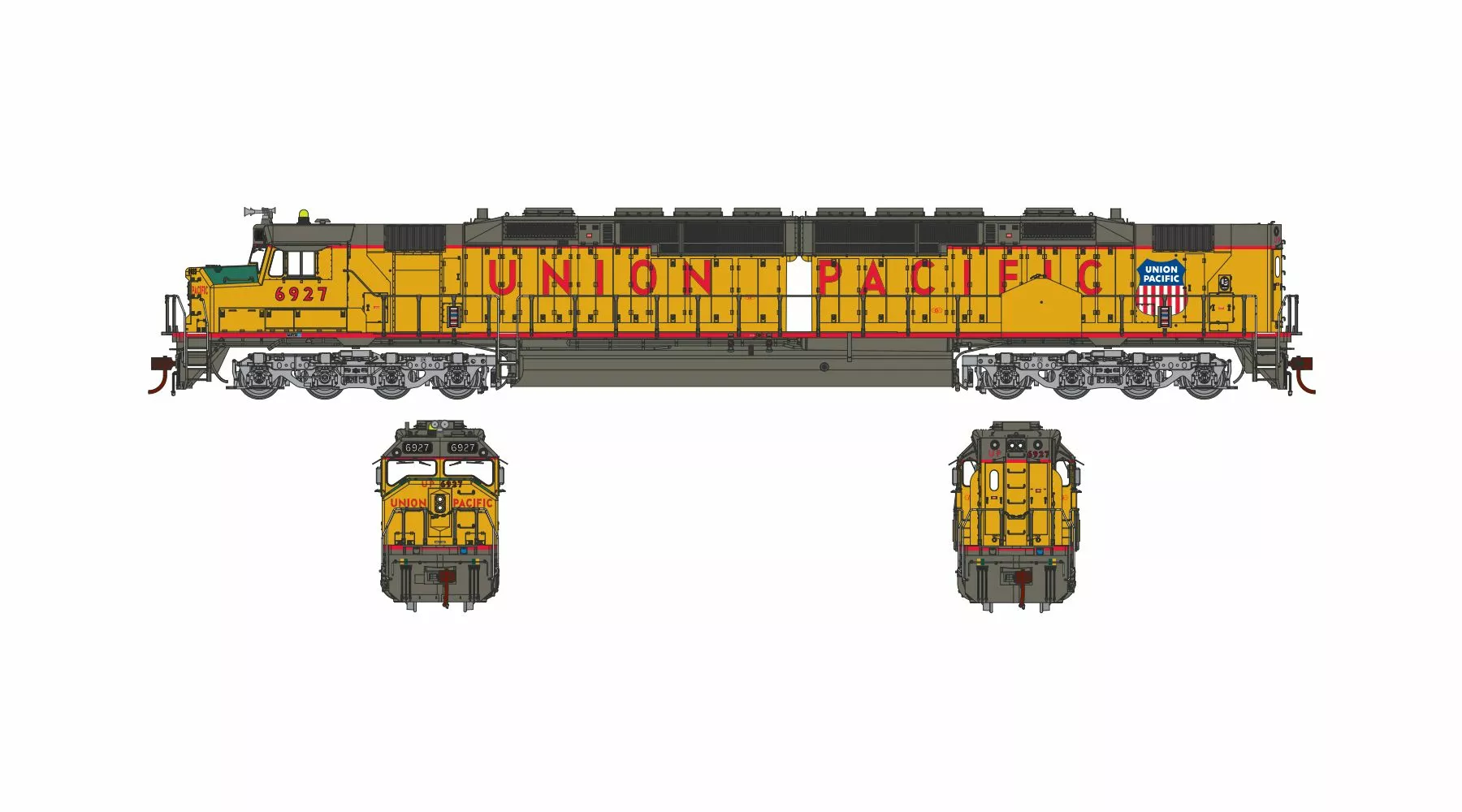 Athearn Genesis ATHG71649 HO EMD DDA40X, Tsunami2 DCC Sound, Union Pacific #6927