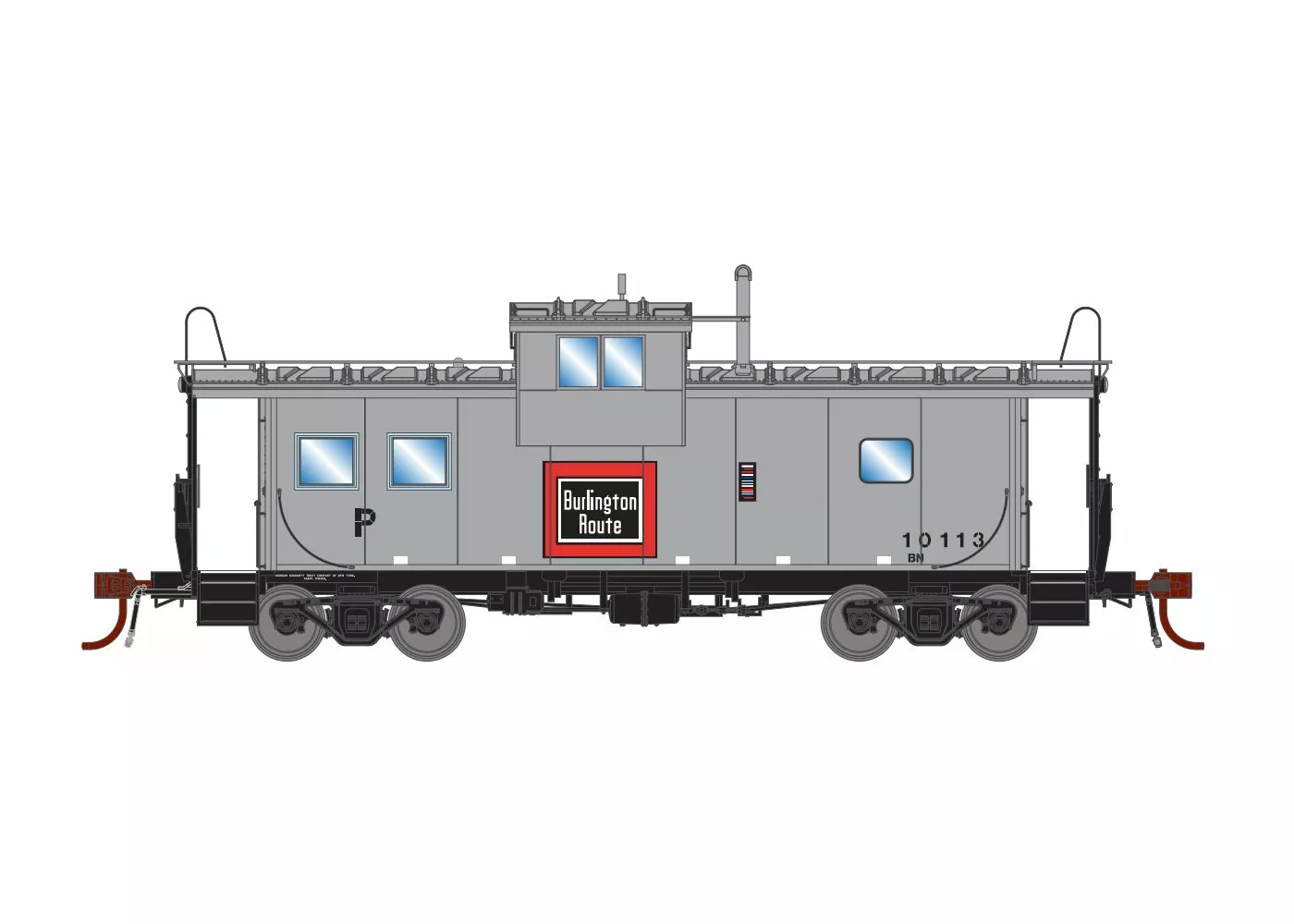 Athearn Genesis ATHG78567 HO ICC Caboose, DCC & Lights, Burlington Northern #10136