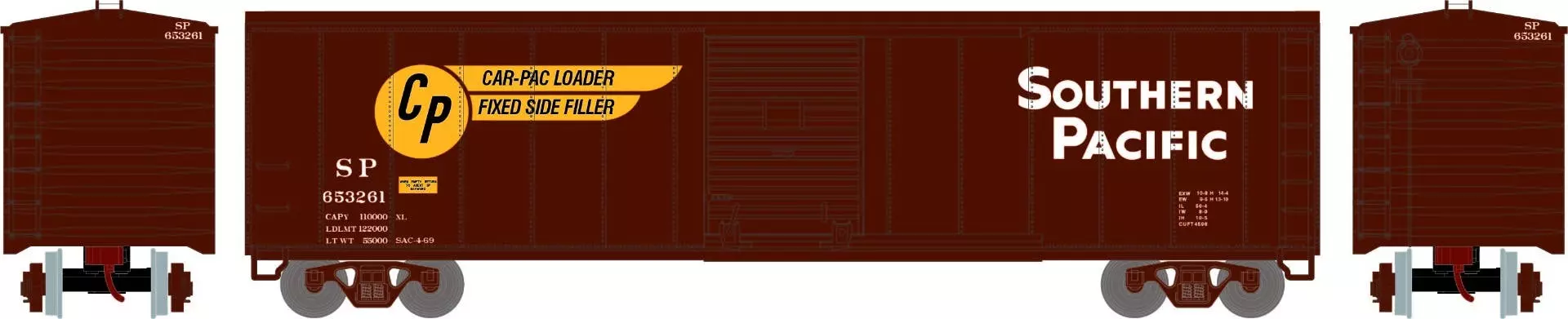 Athearn 15101 HO 50ft PS-1 Single Sliding Door Boxcar Southern Pacific #653261